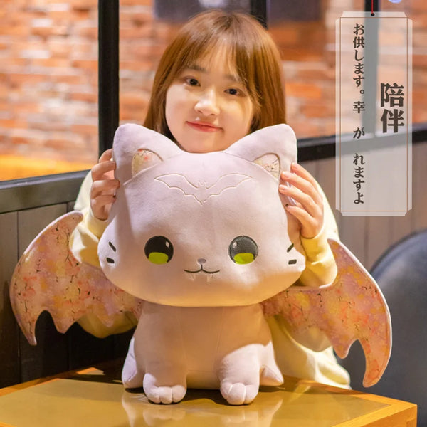 Cute Pink Sakura Cat Plush Toy – Adorable Flying Bat Plush for Gifts