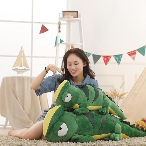 Giant Chameleon Plush Toy – Soft & Realistic Stuffed Lizard Pillow