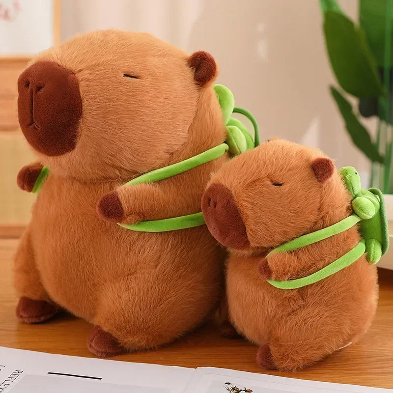 Cute Turtle Backpack Capybara Strawberry Hat Capybara Plush Toy Stuffed Animals