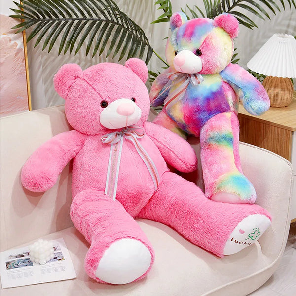 Cartoon Pink Rainbow Colors Teddy Bear Plush Doll – Where Color Meets Cuteness | Kawaii Snuggle