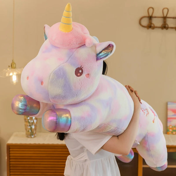 Kawaii Giant Colorful Unicorn Plush Toys Lovely Animal Unicorn Pillow Stuffed Soft Cushion
