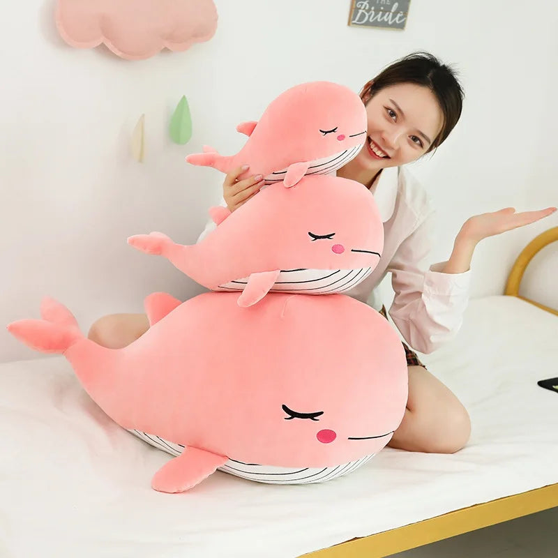 Kawaii Soft Whale Plush Toy – Adorable Stuffed Doll & Sleeping Pillow