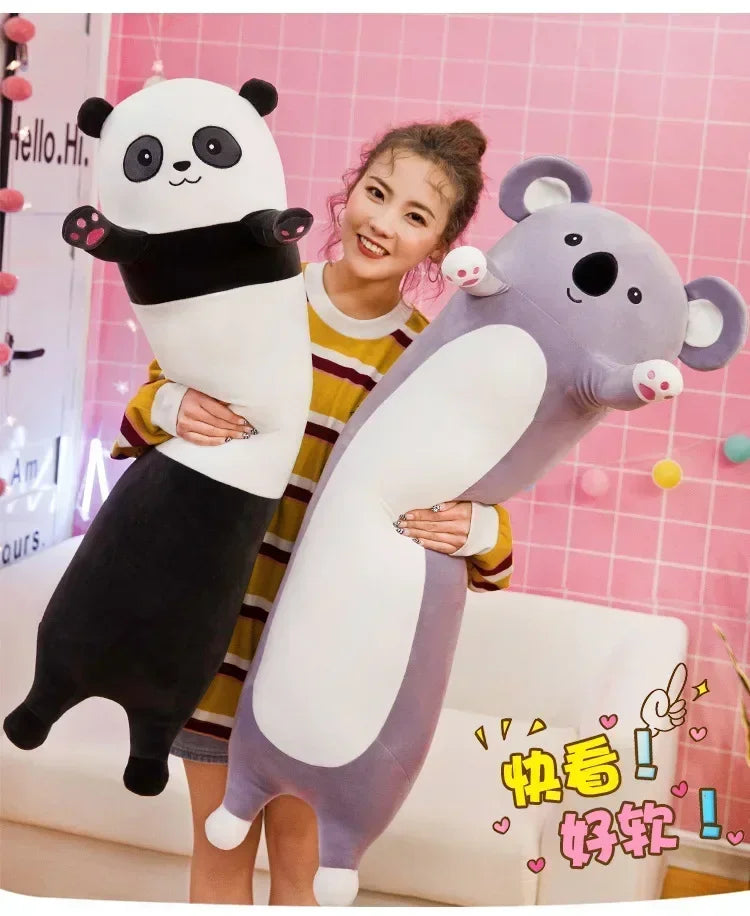 New Children's Long Pillow Panda Doll Plush Toy Big Koala Animal Doll Living Room Ornaments