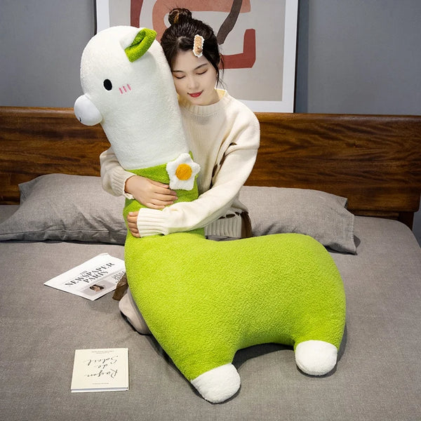Cartoon Llama Alpaca Plush Toy Stuffed Soft Long Plush Lifelike Alpaca Sheep Hug Throw Pillow Animals Nap Sleeping Pillow Decor