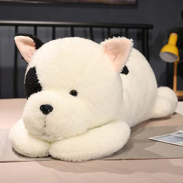 Big Long Bulldog Plush Toy – Soft Cartoon Dog Pillow