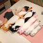 Funny Joy Cute Soft Long Cat Plush Toys Pause Office Nap Pillow Bed Sleep Home Decor
