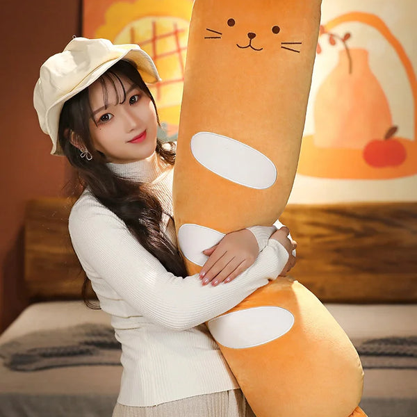 Long Animals Plush Toy Stuffed Squishy Animal Bolster Pillow Cat Cylindrical Plushie