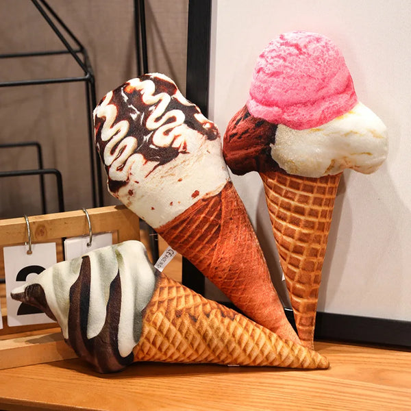 Sweeten Your Home with 3D Ice Cream Shape Plush Pillows