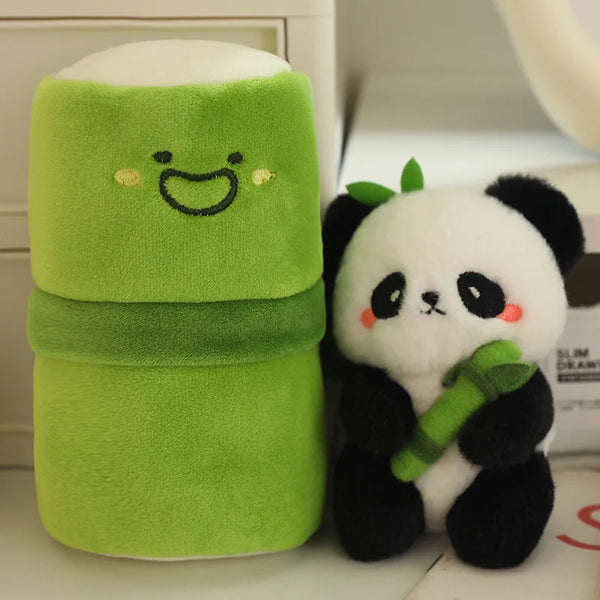 Cute Bamboo Panda Plush Toy Small Pendant  Stuffed Animals Soft Doll Fluffy Panda