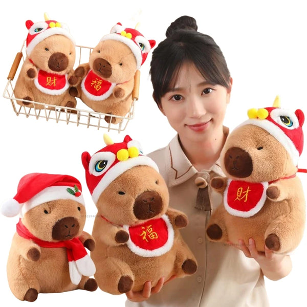 New Year Capybara Plush Doll – Soft Cartoon Toy Pillow Gift