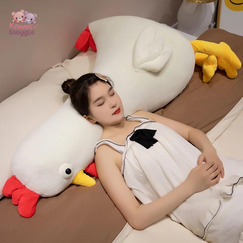 Giant Size Kawaii Stuffed Long Chicken Plush Pillow