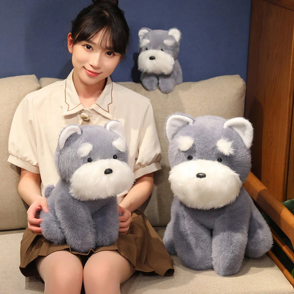 Cute Schnauzer Puppy Plush Toy – Soft Bearded Dog Plushie for Kids’ Gifts and Decor