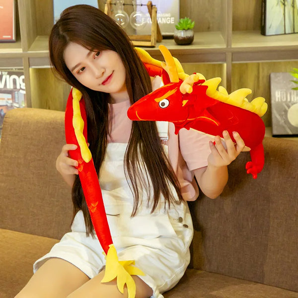 Cute Stuffed Chinese Dragon Plush Toys Doll Soft Pillow Cushion