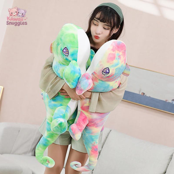 Giant Chameleon Plush Toy – Soft Stuffed Lizard Pillow for Kids & Decor
