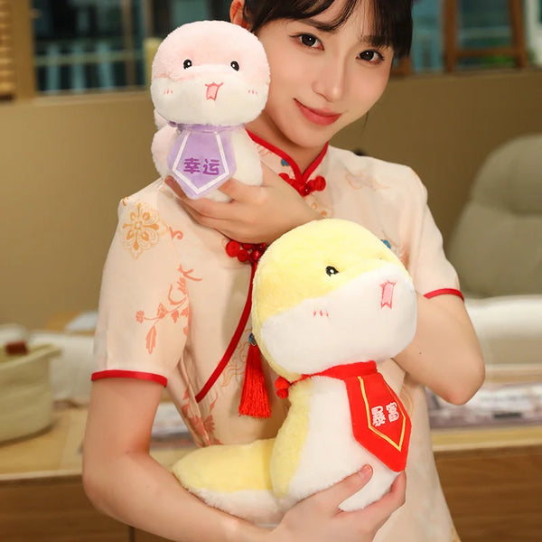 Cuddly Snake Wearing Bib – Snuggles With a Twist of Whimsy