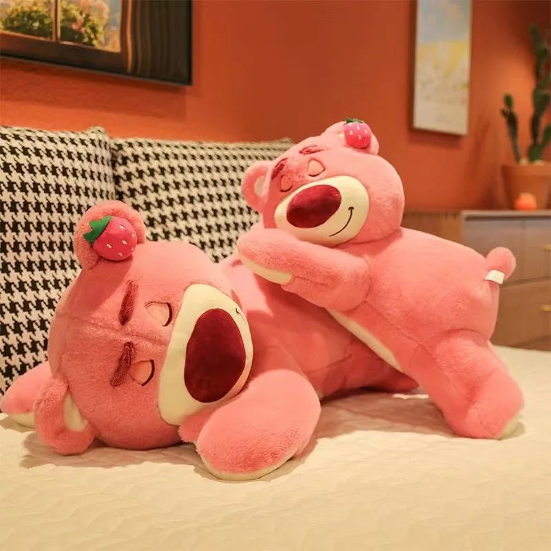 Disney Kawaii Strawberry Bear Doll – Cute Plush Animal Sleep Pillow for Girls’ Birthday