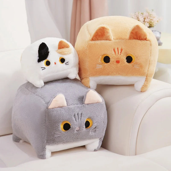 Square Cat Throw Pillow Cute And Funny Soft And Comfortable Sleep With The Pillow
