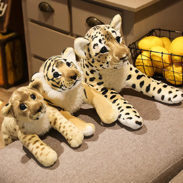 Simulation Lion Tiger Leopard Plush Toys – A Wild World in Soft Form
