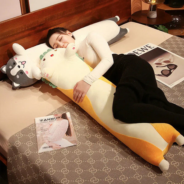 Giant Size Dinosaur Cat Rabbit Husky Bread Plush Toys Stuffed Soft Long Sleep