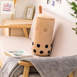 Funny Food Boba Tea Plush – A Sip of Cuteness & Laughter! Pillow Blanket Kawaii Snuggle