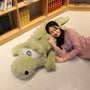 Big Size Crocodile Plush Pillow – Soft Stuffed Animal Mat green Kawaii Snuggle