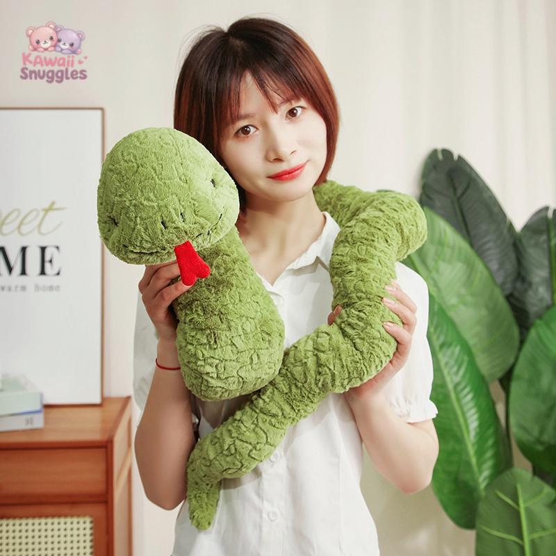 Kawaii Curly Soft Snake Plush Doll – Adorable Cartoon Snake Toy Kawaii Snuggle