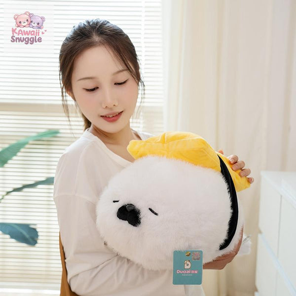 Cute Sushi Seal PlAush Sleeping Pillow – A Cozy and Adorable Companion white 40cm Kawaii Snuggle