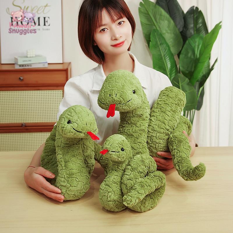 Kawaii Curly Soft Snake Plush Doll – Adorable Cartoon Snake Toy Kawaii Snuggle