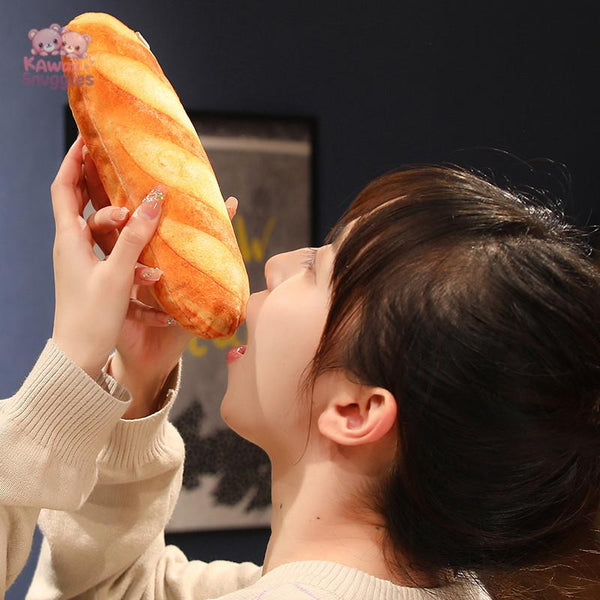 Real Life Giant Baguette Bread Plush Pillow: A Wholesome Comfort Kawaii Snuggle