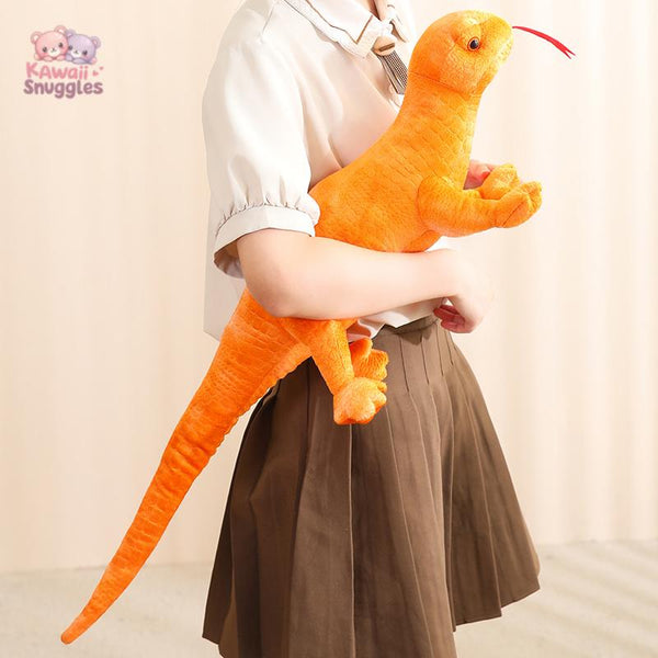 Lifelike Green Brown Lizard Plush Toy - Realistic Stuffed Animal Dolls Orange Kawaii Snuggle