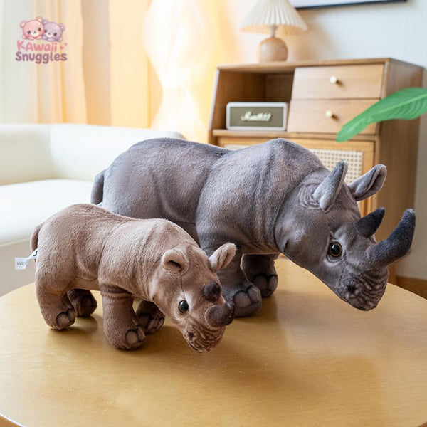 Rhino Plush Doll Toys – Your Gentle Giant for Endless Cuddles! black Kawaii Snuggle