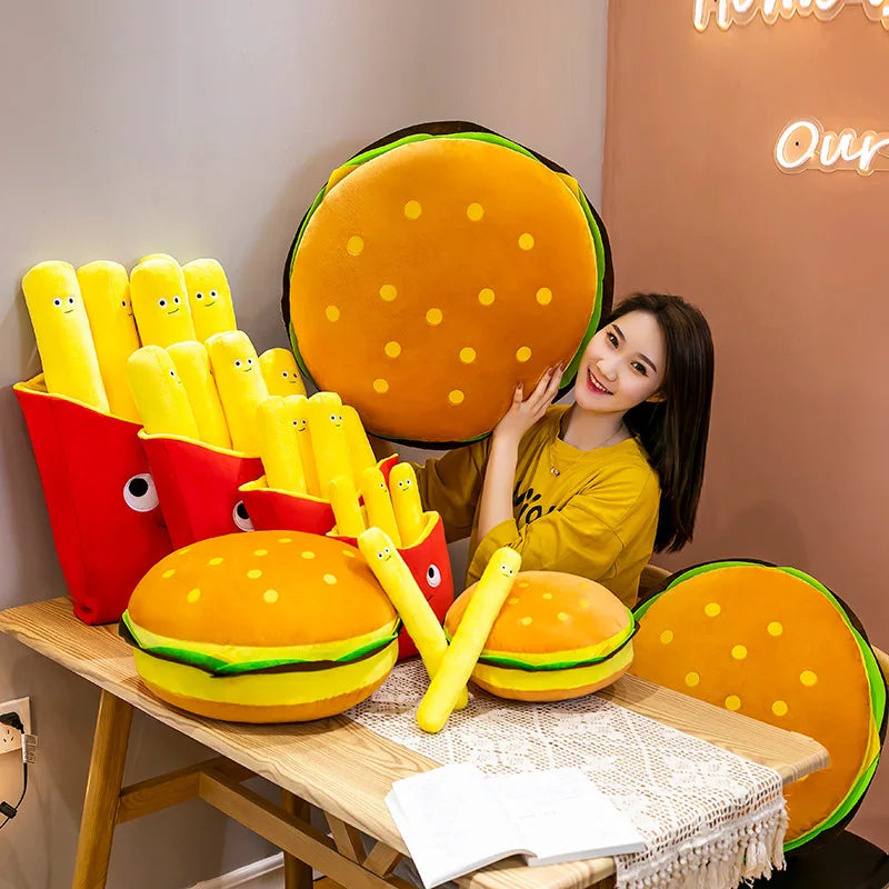 Cute Hamburger French Fries Pizza Plush Toys