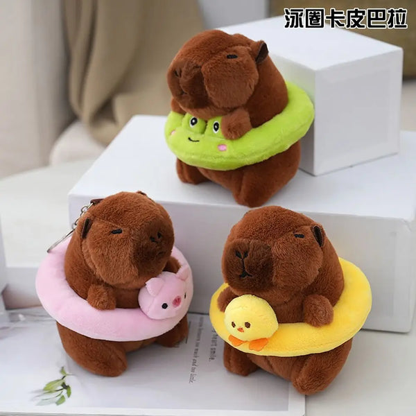 Swimming Ring Capybara Plush Capybara Keychain Stuffed Animals Cute Toy