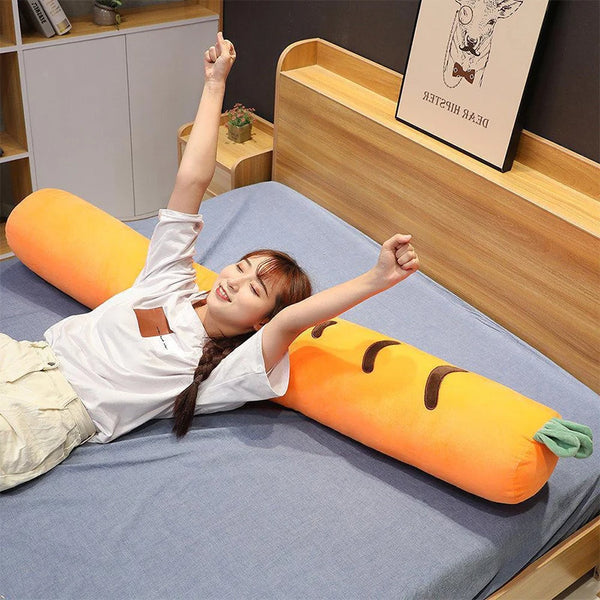 Cylindrical Pillowcase Cute Fruits Soft Long Pillowcase Neck Pillow Cover Sofa Backrest Home