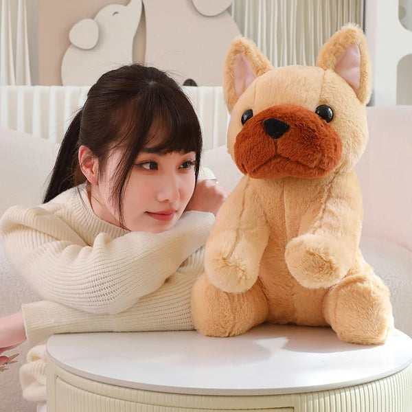 Reallife Bulldog Plush Toy Cute Stuffed Puppy Doll Soft Pillow Home Decor Birthday Gift