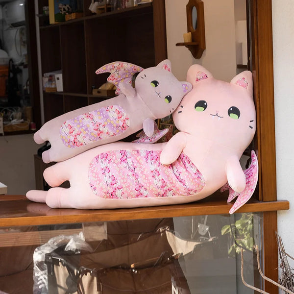 New Pink Sakura Cat Plush Toy – Flying Wings Bat Stuffed Doll
