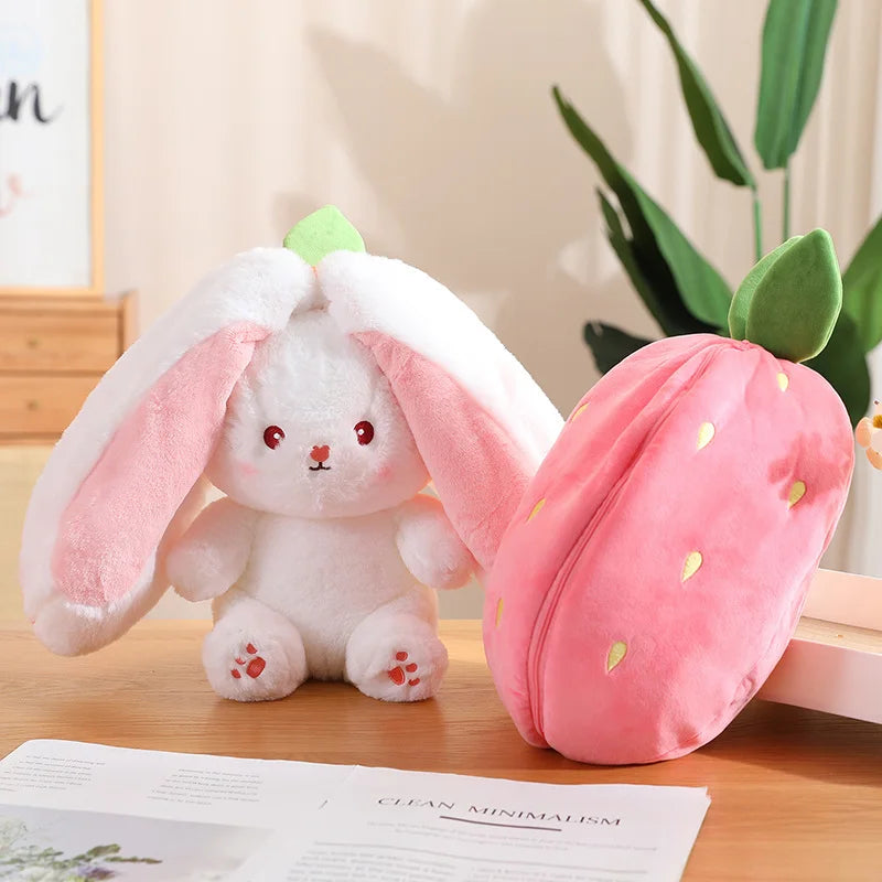 Cute Rabbit Plush Toy – Strawberry Bunny Plushie for Girls