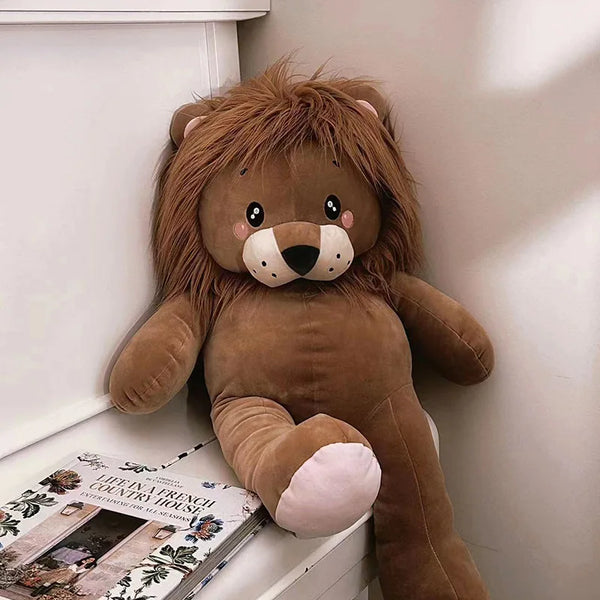 Cartoon Lion Plush Toy – Soft, cuddly wild animal doll perfect for gifts and play.