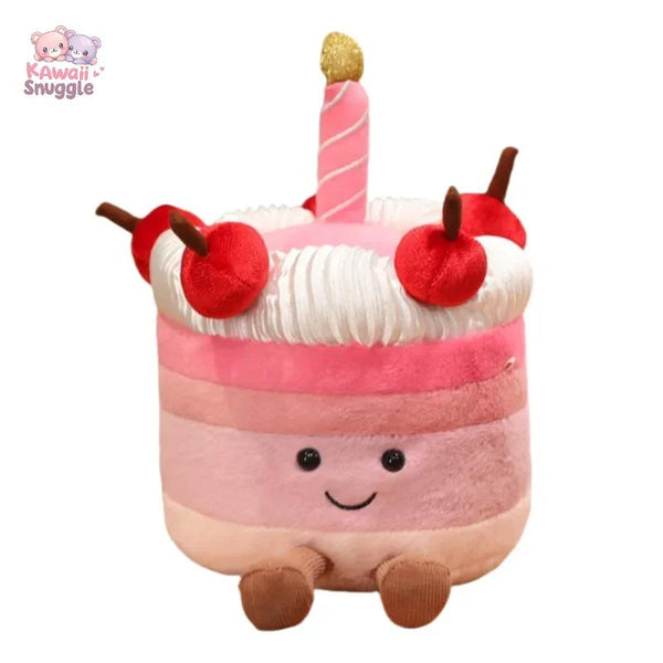 Sweet Cherry Birthday Cake Plush – A Slice of Celebration!