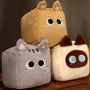 20CM Square Cat Plush Pillow Cute Big Eyes Black Kitten Stuffed Soft Cushion Sofa Bedroom Decoration Gifts