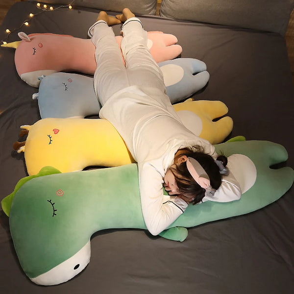 Creative Unicorn Giraffe Plush Toys Long Pillow Sleepping Cushion Stuffed Cloth Dinosaur