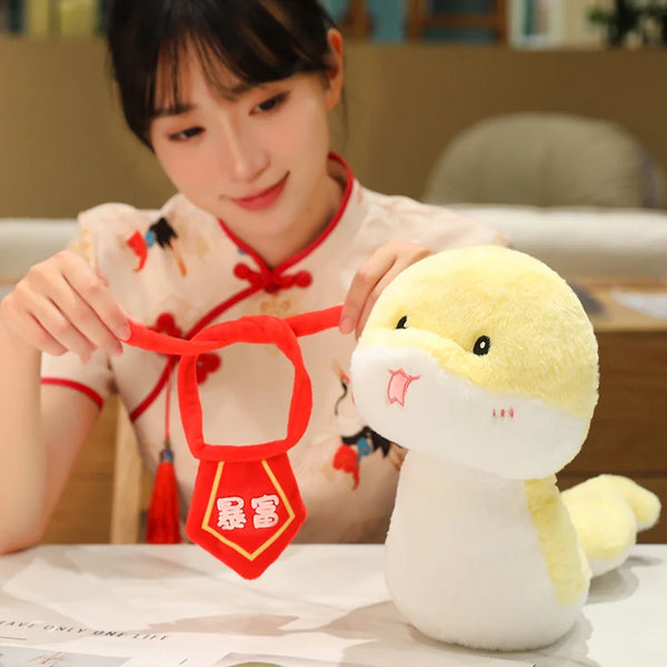 Cuddly Snake Wearing Bib – Snuggles With a Twist of Whimsy