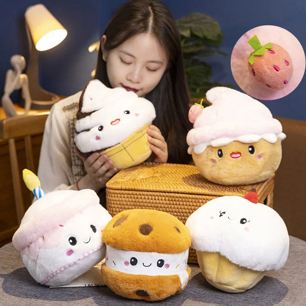 Stuffed Cake Plushie Strawberry Fruit Muffin Shape Plush
