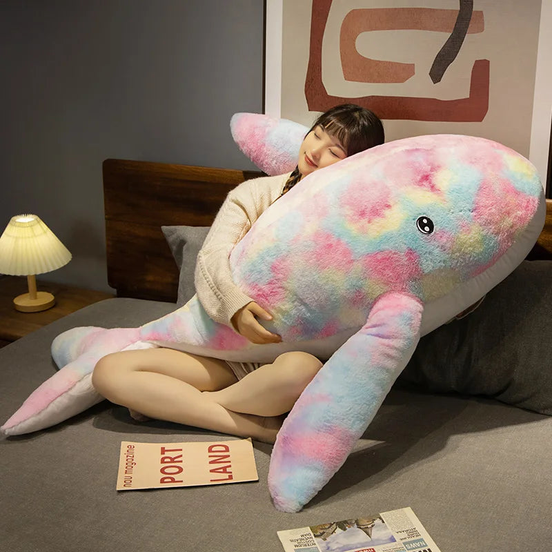 Kawaii Giant Whale Plush Toy Stuffed Colorful Sea Animal Soft Dolls Animal Toys