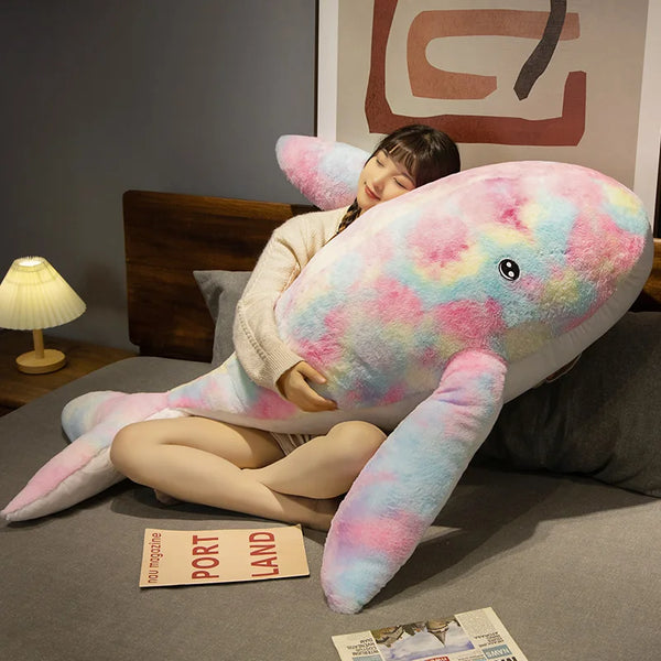 Kawaii Giant Whale Plush Toy Stuffed Colorful Sea Animal Soft Dolls Animal Toys
