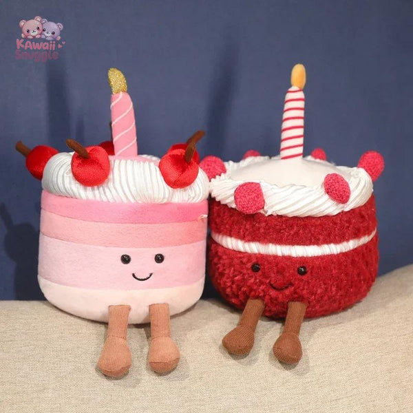 Sweet Cherry Birthday Cake Plush – A Slice of Celebration!