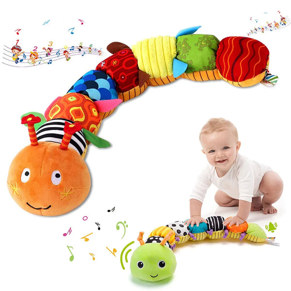 Baby Rattle Musical Caterpillar Worm Soft Infant Plush Toys – Sensory Fun Wrapped in Gentle Smiles
