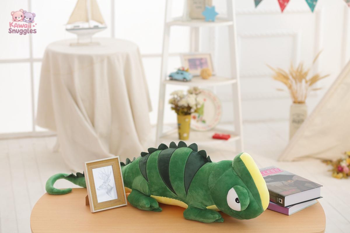 Giant Chameleon Plush Toy – Soft & Realistic Stuffed Lizard Pillow