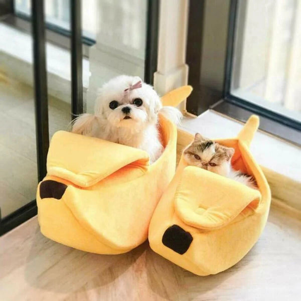 Banana Cat Bed House Funny Cute Cozy Cat Mat Beds Warm Durable Portable Pet