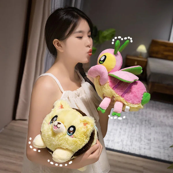 Cute Bee Beetle Mantis Plush Toy Cartoon Insect Plush Doll For Boys And Girls Creative Birthday Gift Room Decoration